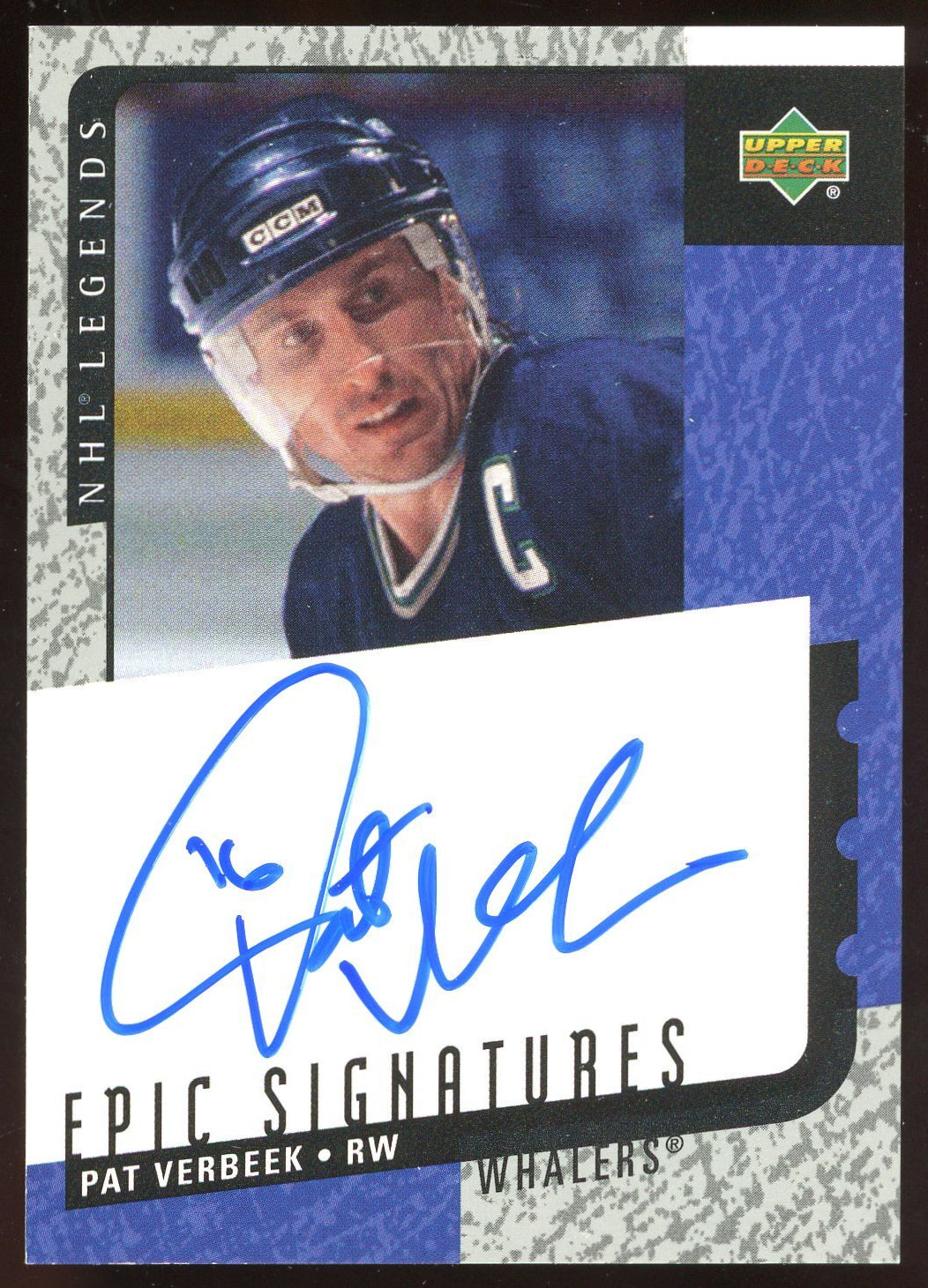 2000 Upper Deck Legends Pat Verbeek Epic Auto #PV