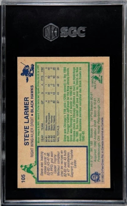 1983-84 O-Pee-Chee Steve Larmer SGC 8