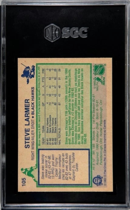 1983-84 O-Pee-Chee Steve Larmer SGC 8