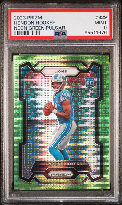 2023 Panini Prizm Hendon Hooker Neon Green Pulsar PSA 9 #329