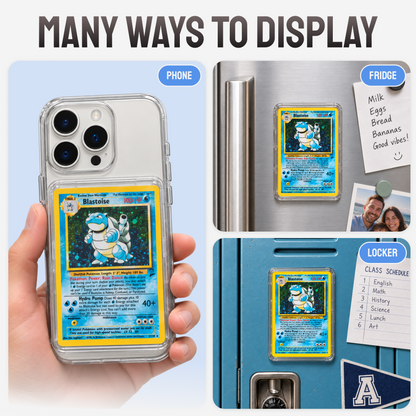 CardMag displayed on a phone, refrigerator, and school locker
