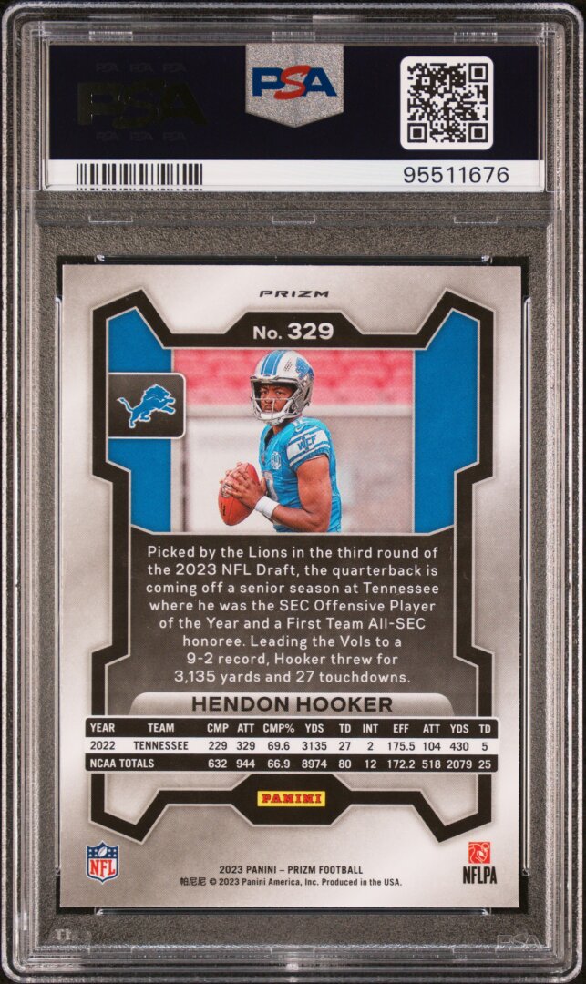 2023 Panini Prizm Hendon Hooker Neon Green Pulsar PSA 9 #329
