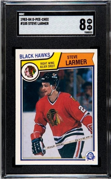 1983-84 O-Pee-Chee Steve Larmer SGC 8